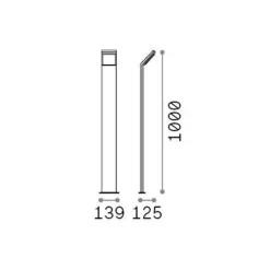 Ideal Lux LED-gadelampe Style grå højde 100 cm aluminium 3.000 K