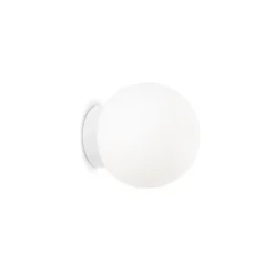 Ideal Lux Mapa væglampe, Ø 10 cm, opalglas, hvid, kugle