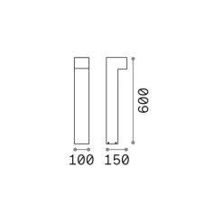 Ideal Lux Sirio vejlampe, antracit, aluminium, højde 60 cm
