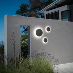 Ideal Lux udendørs væglampe Punto antracit Ø 18 cm, metal