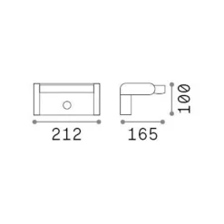 Ideal Lux udendørs væglampe med sensor Swipe grå metal 3.000K