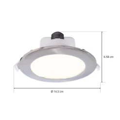 Indbygget loftlampe med LED Acrux, Ø 15 cm, sølvfarvet mat, CCT
