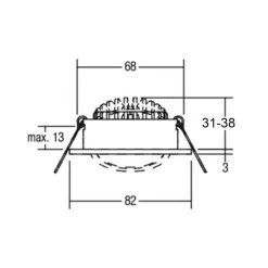 Indbygget spotlight med LED Dione 3.000 K hvid