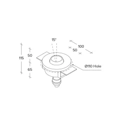 Indbygningsspot Lelanto, sort, gips, Ø 10 cm, GU10