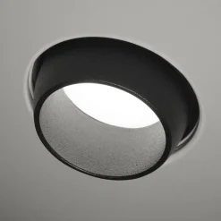 Indbygningsspot Lelanto, sort, gips, Ø 10 cm, GU10