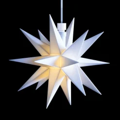 Indendørs dekostjerne 18 takker, Ø 12 cm, hvid