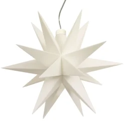 Indendørs dekostjerne 18 takker, Ø 12 cm, hvid