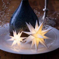 Indendørs dekostjerne 18 takker, Ø 12 cm, hvid