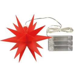 Indendørs dekostjerne 18 takker, Ø 12 cm, rød