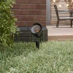 Irina udendørs LED-spot, sæt med 3, jordspyd, stik, grå