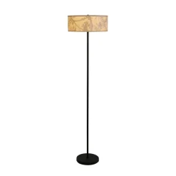 Isla gulvlampe, Ø 40 cm, brun, beige, bambus, stål