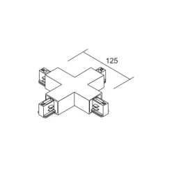 Ivela X-konnektor LKM DALI, sort, 3-faset, plast