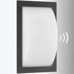 Ivett udendørs væglampe, antracit, E27, bevægelsessensor