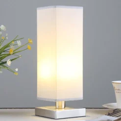 Julina - tekstil-natbordslampe i grå