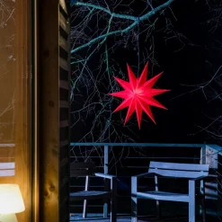 Jumbo stjerne, udendørs, 11 takker, Ø 100 cm, rød