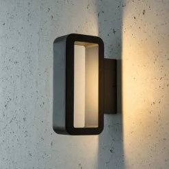 Juno udendørs LED-væglampe, retlinjet