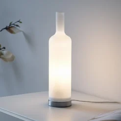 JUST LIGHT. bordlampe Bottle, opal hvid, glas, E14
