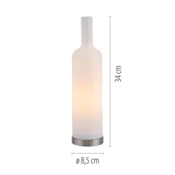 JUST LIGHT. bordlampe Bottle, opal hvid, glas, E14