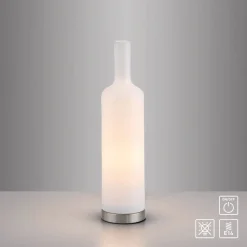 JUST LIGHT. bordlampe Bottle, opal hvid, glas, E14