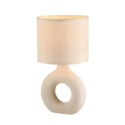 JUST LIGHT. Carara bordlampe, keramisk fod, beige