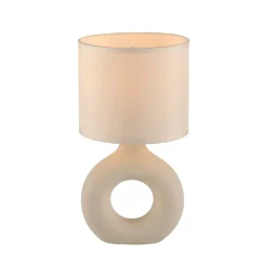 JUST LIGHT. Carara bordlampe, keramisk fod, beige