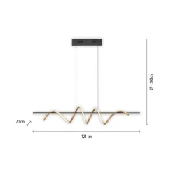 JUST LIGHT. Emanda hængelampe, jern, sort messing