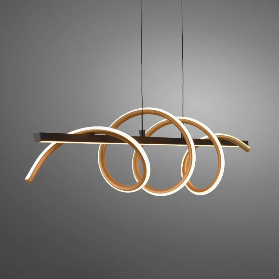 JUST LIGHT. Emanda hængelampe, jern, sort messing