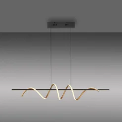 JUST LIGHT. Emanda hængelampe, jern, sort messing