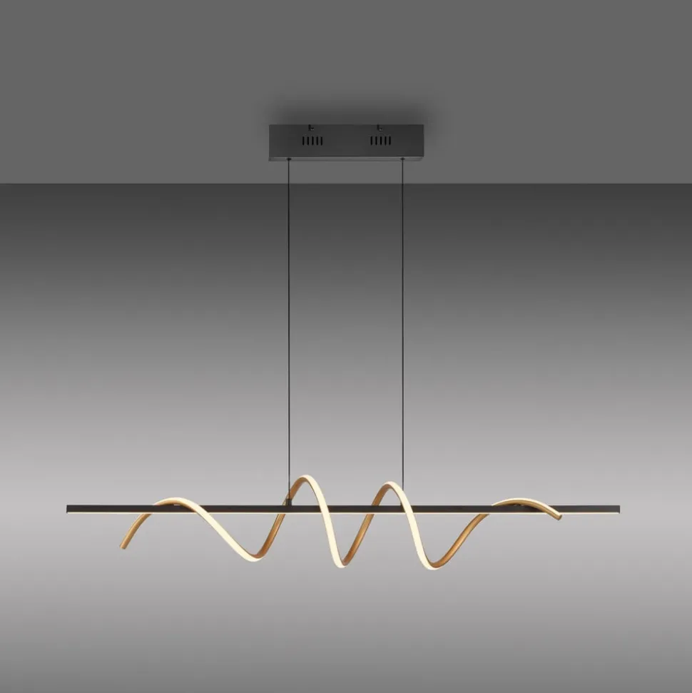 JUST LIGHT. Emanda hængelampe, jern, sort messing