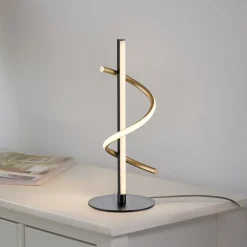 JUST LIGHT. Emanda LED-bordlampe, jern, sort-messing