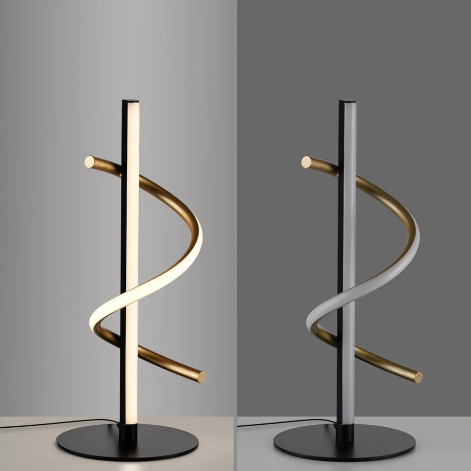 JUST LIGHT. Emanda LED-bordlampe, jern, sort-messing