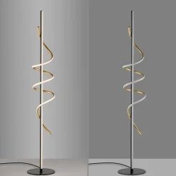 JUST LIGHT. Emanda LED-gulvlampe, jern, sort-messing