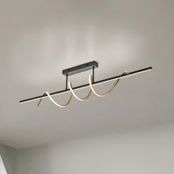 JUST LIGHT. Emanda loftlampe, jern, sort-messing