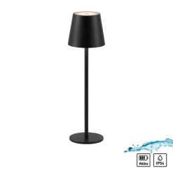 JUST LIGHT. Euria LED-bordlampe, sort, jern IP54