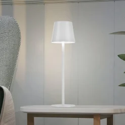 JUST LIGHT. Euria LED-bordlampe, hvid, jern, IP54