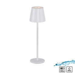 JUST LIGHT. Euria LED-bordlampe, hvid, jern, IP54
