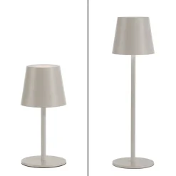 JUST LIGHT. Euria LED-bordlampe, grå-beige jern IP54