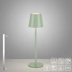 JUST LIGHT. Euria LED-bordlampe, grøn, jern, IP54