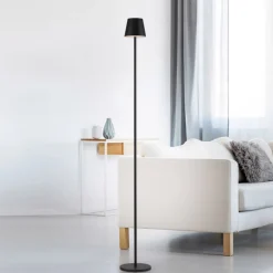 JUST LIGHT. Euria LED-gulvlampe, sort, jern, IP54