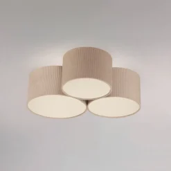 JUST LIGHT. Grøn Duro loftlampe, tekstil, 3 lyskilder