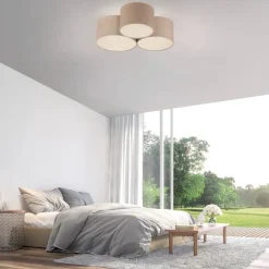 JUST LIGHT. Grøn Duro loftlampe, tekstil, 3 lyskilder