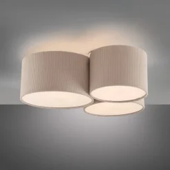 JUST LIGHT. Grøn Duro loftlampe, tekstil, 3 lyskilder