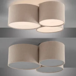 JUST LIGHT. Grøn Duro loftlampe, tekstil, 3 lyskilder