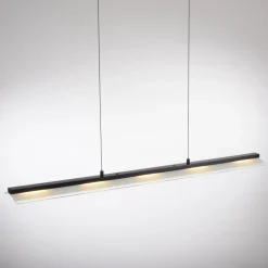 JUST LIGHT. Hængelampe Nele, sort, jern, glas