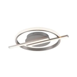 JUST LIGHT. Korsa LED-loftslampe, stålfarvet, dæmpbar