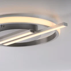 JUST LIGHT. Korsa LED-loftslampe, stålfarvet, dæmpbar