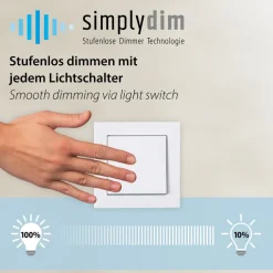 JUST LIGHT. Korsa LED-loftslampe, stålfarvet, dæmpbar