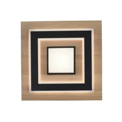 JUST LIGHT. LED loftlampe Tola, kantet, 2 lyskilder, træ, 3000 K