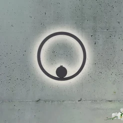 JUST LIGHT. LED-batteridrevet væglampe Archie, sort, 3.000 K