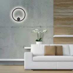 JUST LIGHT. LED-batteridrevet væglampe Archie, sort, 3.000 K